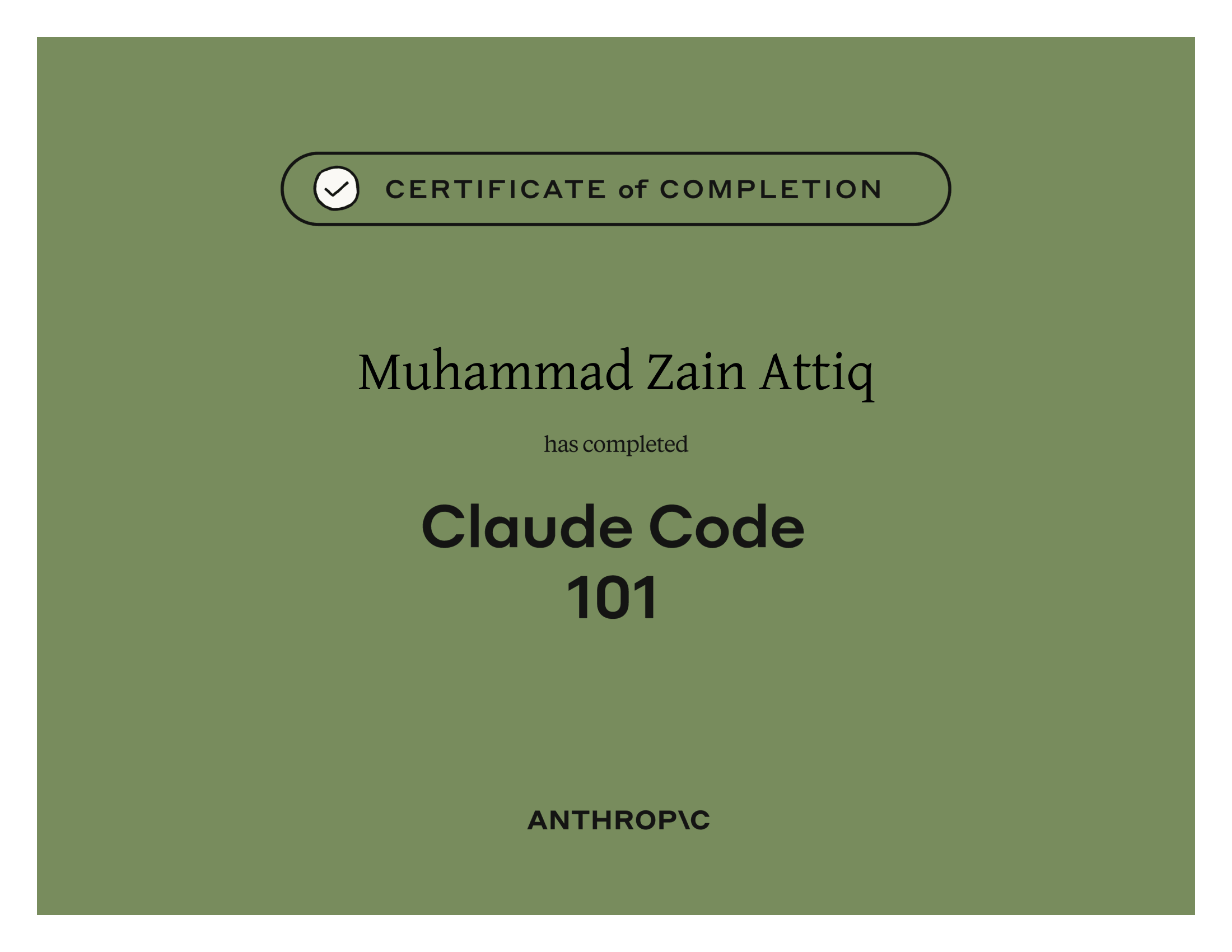 Claude Code 101 Certificate