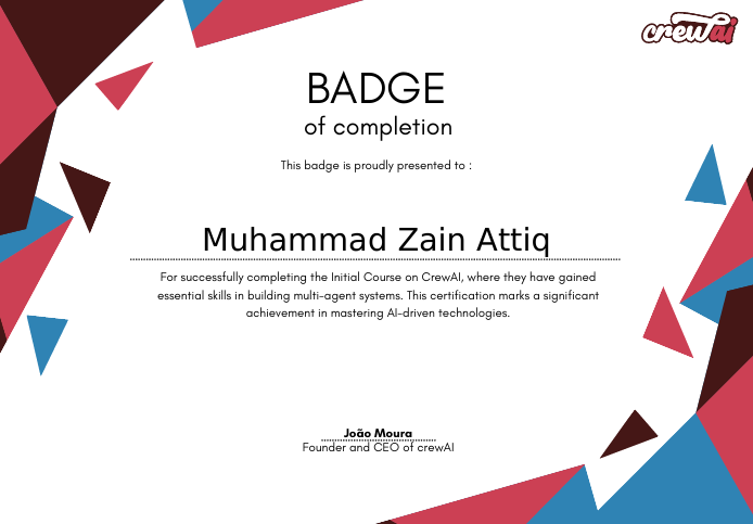 CrewAI Multi-Agent Systems Certificate