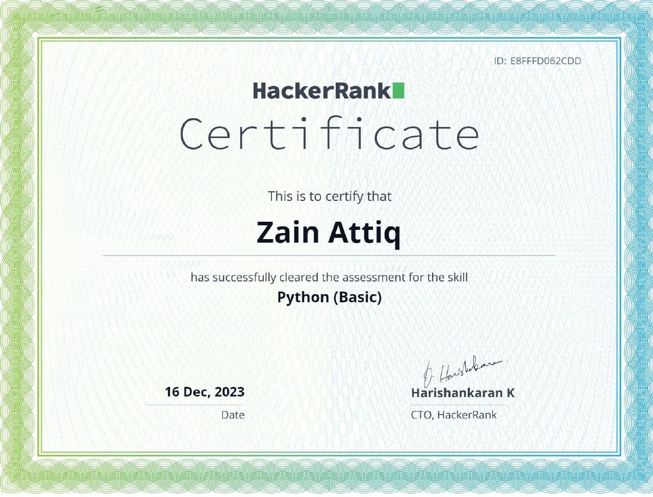 Python (Basic) Certificate
