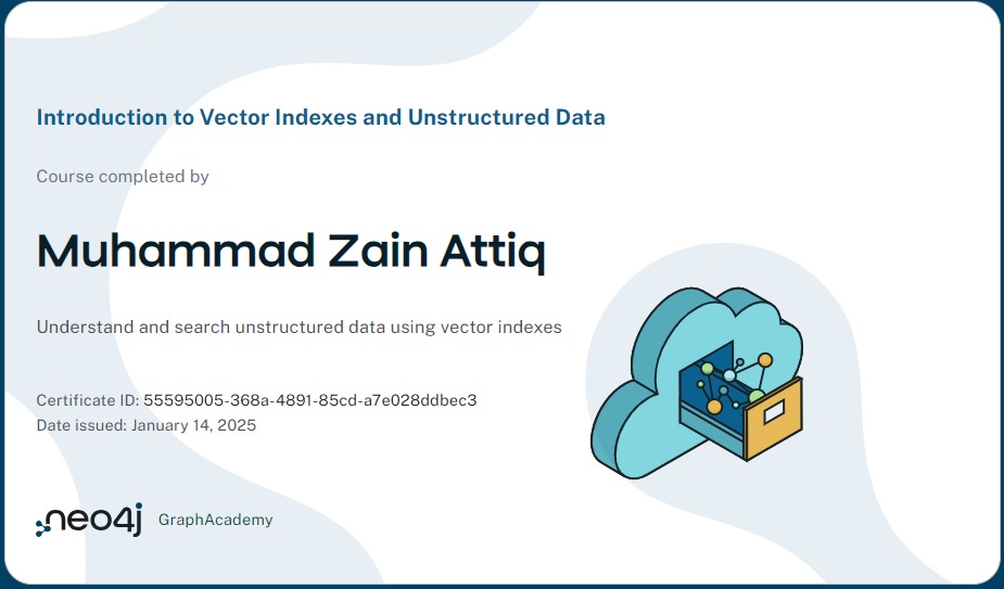Introduction to Vector Indexes and Unstructured Data Certificate