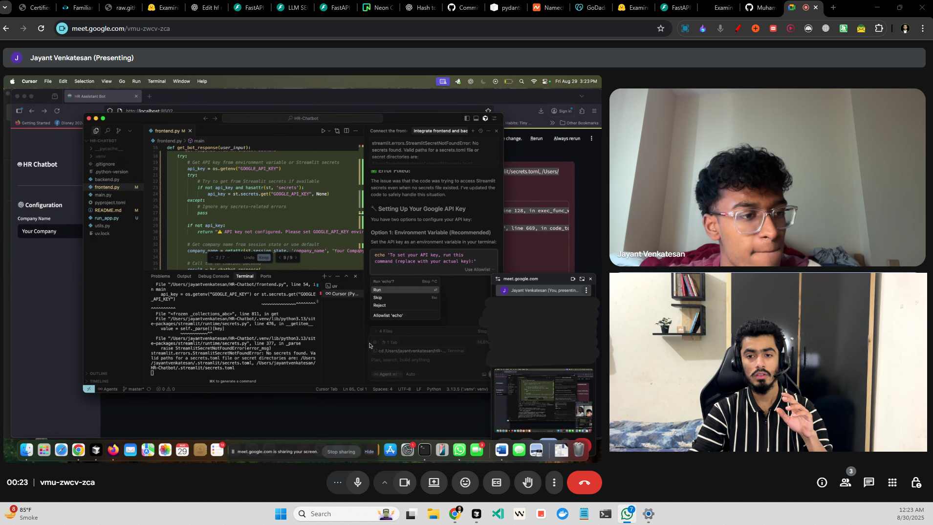Live tech training session